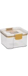 Royalford 460 ML Square Airtight Container With A Lid-RF11257 Plastic Container With A Silicone Sealing Ring Fitted Lid Transparent Storage Container, Yellow
