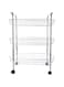 FEELINGS Vegetable Trolley 3-Tier Rolling Kitchen Storage Cart, Chrome Steel, 51x27x61.5cm, with Wheels