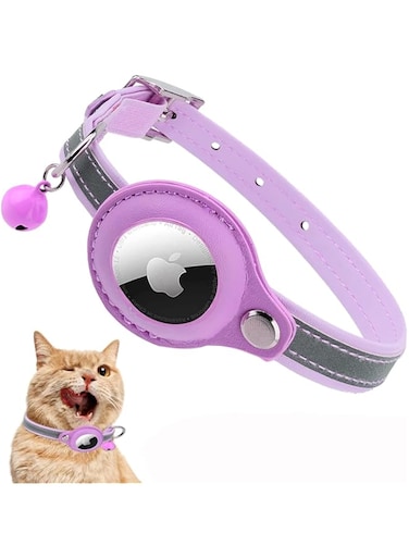 EZUK AirTag Cat Collar, Adjustable Reflective GPS Cat Collar, Integrated for Apple Airtag Kitten Collar, with Air Tag Holder and Bell for Kitten Cat Puppy