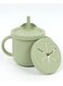 Toddler Sippy Cup with Lid, Kids Snack Container 2-in-1, Kids Water Bottle with Straw 8.5 oz (Olive Green)