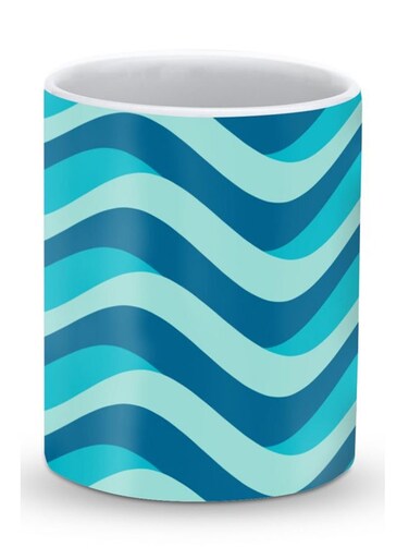 Premium Curvy Blue Designer Mug Blue/Green