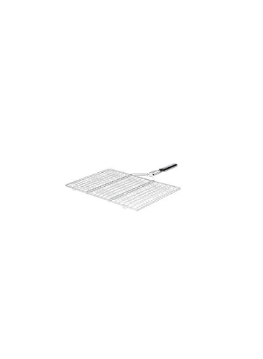 GO2CAMPS BBQ Grill Net with Wooden Handle &ndash; Size 3, Silver