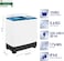 Super General 10 Kg Twin Tub Semi Automatic Washing Machine, White, SGW105