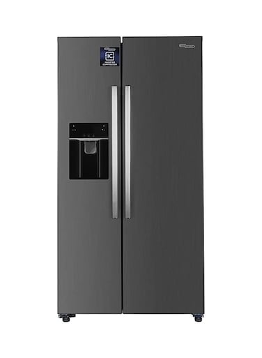 Super General Side-By-Side Refrigerator 600L Gross and 501L Net Capacity Fridge with Water Dispenser Digital Control, Freezer, SGR870SBS, Silver