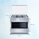 Super General 90 X 60 cm, 5 Gas Burners, Oven/Grill with Rotisserie Free standing Gas Cooker, Stainless Steel, Turbo Fan &ndash; SGC9607FSHGF, 1 year Manufacturer Warranty
