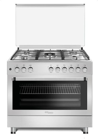 Super General 90 X 60 cm, 5 Gas Burners, Oven/Grill with Rotisserie Free standing Gas Cooker, Stainless Steel, Turbo Fan &ndash; SGC9607FSHGF, 1 year Manufacturer Warranty