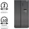 Akai Side by Side Refrigerator with Water Dispenser, 600L Gross/ 429L Net Capacity, Inverter Compressor, No Frost, Recessed Handle, Electronic Display Temperature Control, Multi Air Flow, Titanium RFMA-SBS701SWD-T