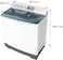 Super General 9KG Twin Tub Washing Machine, 6KG Spin Capacity, Pulsator Wash, Transparent Lid, Magic Lint Filter, High Back Control Panel, White, SGW95N