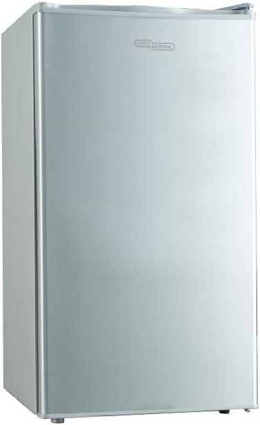 Super General 110 Liters Gross Single Door Mini Refrigerator SGR131KSE, Compact Small Size Beverage Fridge, Defrost, Adjustable Wired Shelves, Silver