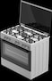 Akai 90 x 60 cms Cooking Range, Full Safety, 5 Burner, Cast Iron, Auto Ignition, Convection Gas Grill, Made in Turkey - CRMA-960SCFN