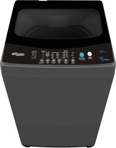 Super General 11.5kg Fully Automatic Top Load Washing Machine SGW1252S , 700 RPM, 8 Programs, Soft Close Glass Lid, LED Display, Child Lock, Drum Clean, 61.1x60.1x101.5cm (WxDxH), Black, 1-Yr Warranty
