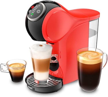 Nescafe Dolce Gusto By De'Longhi Genio S Plus Automatic Capsule Coffee Machine With Compact &amp; Powerful Up To 15 Bar Pressure, Cappuccino, Tea, Hot Chocolate &amp; Espresso Coffee Maker Edg315.R Red