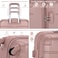 Senator Travel Bags Suitcase A1012 3 Pcs Hard Casing Trolley Luggage Set Rose Gold