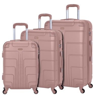 Senator Travel Bags Suitcase A1012 3 Pcs Hard Casing Trolley Luggage Set Rose Gold