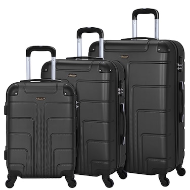 Senator Travel Bags Suitcase A1012 3 Pcs Hard Casing Trolley Luggage Set Black