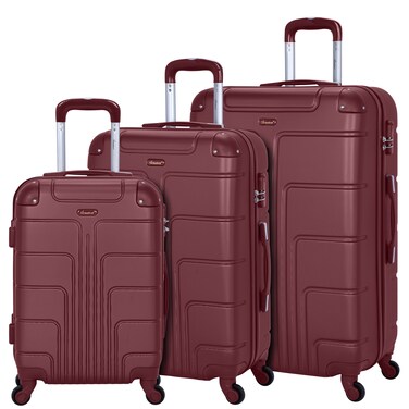Senator Travel Bags Suitcase A1012 3 Pcs Hard Casing Trolley Luggage Set Burgundy