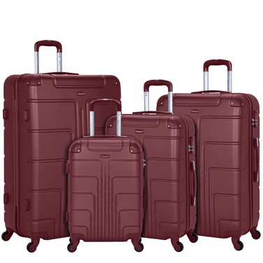Senator Travel Bags Suitcase A1012 4 Pcs Hard Casing Trolley Luggage Set Burgundy