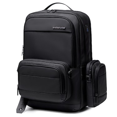 Arctic Hunter 3 in 1 Water Resistant Unisex 17.3-inch Backpack Convertible Slim Daypack with 2 small bag and Built-in USB Jack for Casual and Business B00483 Black