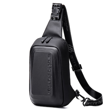 Arctic Hunter Semi Hard Shell Cross-Body Bag Water Resistant Anti-Theft Unisex Fashion Shoulder bag for Travel Business Casual Use XB00126 Black