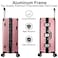 Cabinpro Lightweight Aluminum Frame Fashion Luggage Trolley Polycarbonate Hard Case Carry On Suitcase with 4 Quite 360&deg; Double Spinner Wheels CP001 Rose Gold