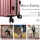 Cabinpro Lightweight Aluminum Frame Fashion Luggage Trolley Polycarbonate Hard Case Medium Checked Luggage with 4 Quite 360&deg; Double Wheels CP001 Rose Gold