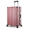 Cabinpro Lightweight Aluminum Frame Fashion Luggage Trolley Polycarbonate Hard Case Medium Checked Luggage with 4 Quite 360&deg; Double Wheels CP001 Rose Gold