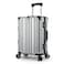 Cabinpro Lightweight Aluminum Frame Fashion Luggage Trolley Polycarbonate Hard Case Carry On Suitcase with 4 Quite 360&deg; Double Spinner Wheels CP001 Silver White