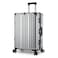 Cabinpro Lightweight Aluminum Frame Fashion Luggage Trolley Polycarbonate Hard Case Medium Checked Luggage with 4 Quite 360&deg; Double Wheels CP001 Silver