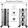 Cabinpro Lightweight Aluminum Frame Fashion Trolley Luggage Set of 3 Polycarbonate Hard Shell Suitcase with 4 Quite 360&deg; Double spinner wheels CP001 Silver