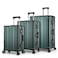 Cabinpro Lightweight Aluminum Frame Fashion Trolley Luggage Set of 3 Polycarbonate Hard Shell Suitcase with 4 Quite 360&deg; Double spinner wheels CP001 Dark Green