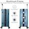 Cabinpro Lightweight Aluminum Frame Fashion Luggage Trolley Polycarbonate Hard Case Carry On Suitcase with 4 Quite 360&deg; Double Spinner Wheels CP001 Dark Blue