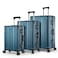 Cabinpro Lightweight Aluminum Frame Fashion Trolley Luggage Set of 3 Polycarbonate Hard Shell Suitcase with 4 Quite 360&deg; Double spinner wheels CP001 Dark Blue