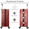 Cabinpro Lightweight Aluminum Frame Fashion Trolley Luggage Set of 3 Polycarbonate Hard Shell Suitcase with 4 Quite 360&deg; Double spinner wheels CP001 Maroon