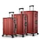 Cabinpro Lightweight Aluminum Frame Fashion Trolley Luggage Set of 3 Polycarbonate Hard Shell Suitcase with 4 Quite 360&deg; Double spinner wheels CP001 Maroon