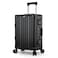 Cabinpro Lightweight Aluminum Frame Fashion Luggage Trolley Polycarbonate Hard Case Carry On Suitcase with 4 Quite 360&deg; Double Spinner Wheels CP001 Black