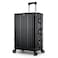Cabinpro Lightweight Aluminum Frame Fashion Luggage Trolley Polycarbonate Hard Case Medium Checked Luggage with 4 Quite 360&deg; Double Wheels CP001 Black