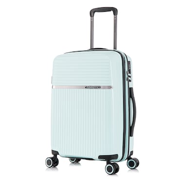 Cabinpro Hard Case Small Carry On Luggage Trolley For Unisex Polypropylene Lightweight 4 Double Wheeled Suitcase With Built In TSA Type Lock Travel Bag CP002 Mint