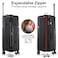Cabinpro Hard Case Medium Checked Luggage Trolley For Unisex Polypropylene Lightweight 4 Double Wheeled Suitcase With Built In TSA Type Lock Travel Bag CP002 Black