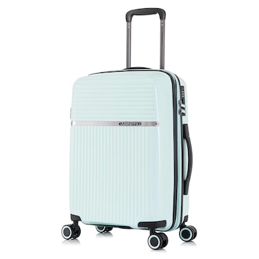 Cabinpro Hard Case Large Checked Luggage Trolley For Unisex Polypropylene Lightweight 4 Double Wheeled Suitcase With Built In TSA Type Lock Travel Bag CP002 Mint