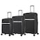 Cabinpro Hard Case Trolley Luggage Set of 3 For Unisex Polypropylene Lightweight 4 Double Wheeled Suitcase With Built In TSA Type Lock Travel Bag CP002 Black