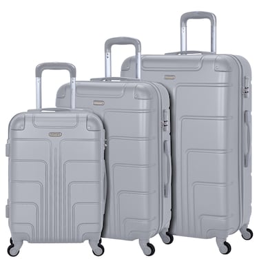 Senator Travel Bags Suitcase A1012 3 Pcs Hard Casing Trolley Luggage Set Silver