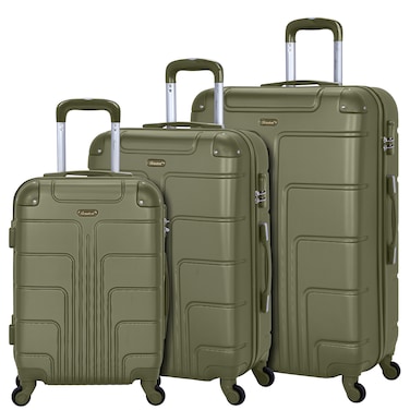 Senator Travel Bags Suitcase A1012 3 Pcs Hard Casing Trolley Luggage Set Olive