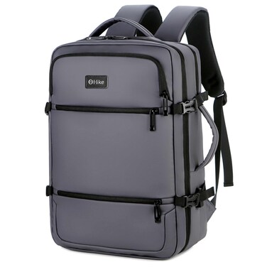 Hike Premium Unisex Backpack Water Resistant Laptop Daypack with 360&deg; Degree Opening and Separate Laptop Compartment for Travel/Business/College, HK2026, Grey