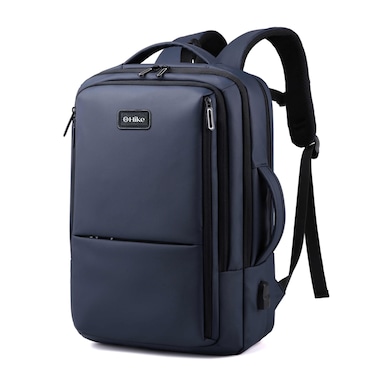 Hike Premium Durable 16.5-inch Backpack Water Resistant Laptop Daypack with Built in USB Port and Multi Compartments for Travel/Business/College/School, HK2102, Blue