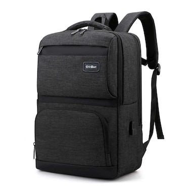 Hike Premium Computer Backpack Durable 17inch Business Casual Daypack with Built in USB Port for Men Women in Travel Office School College, HK2111, Black