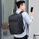 Hike Premium Expandable Casual Backpack Water Resistant Laptop Daypack with Built in USB Port and Separate Laptop Compartment for Men and Women, HKY2206, Black