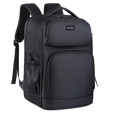 Hike Premium Expandable Casual Backpack Water Resistant Laptop Daypack with Built in USB Port and Separate Laptop Compartment for Men and Women, HKY2206, Black