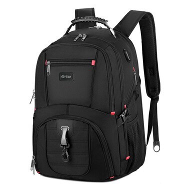 Hike Unisex Laptop Backpack Water Resistant Carryon Daypack with Built in USB Port and Separate Laptop Compartment for Travel/Business/College, HK8001, Black
