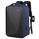 Hike Semi Hard Laptop Backpack with Built in combination lock and USB port Water Resistant 17-inch Unisex Daypack for Travel, Office and Business, HK605, Blue