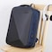 Hike Semi Hard Laptop Backpack with Built in combination lock and USB port Water Resistant 17-inch Unisex Daypack for Travel, Office and Business, HK605, Blue